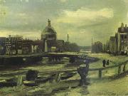 Vincent Van Gogh View of Amsterdam from Central Station (nn04) oil painting